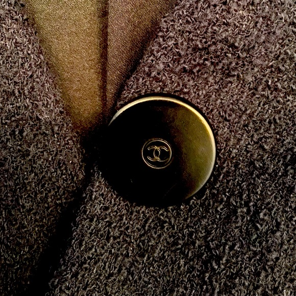 CHANEL Navy Blue Wool Crepe Single Button Jacket Blazer - FR 38/US 4-6 - Picture 5 of 6